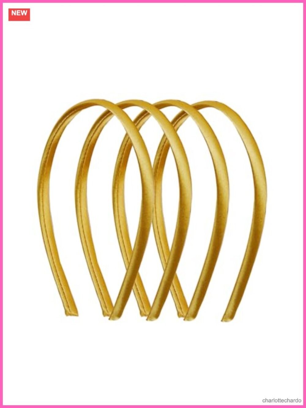 Solid Satin Thin Headbands for Women 4 Pack Hair Accessories